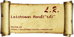 Leichtman Renátó névjegykártya